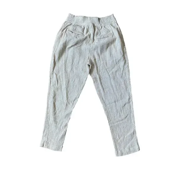 Free People See You Again Smocked Pull on Pants M Cream Striped - Picture 3 of 9